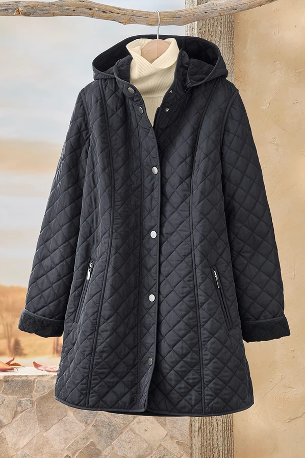 Quilted Hooded Car Coat
