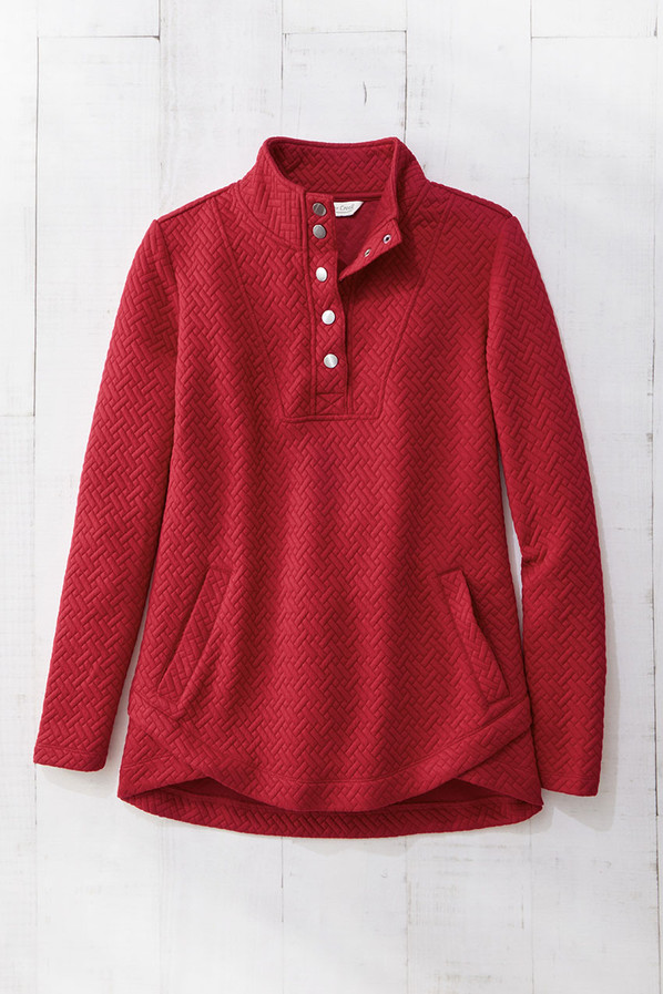 Tulip-Hem Jacquard Pullover