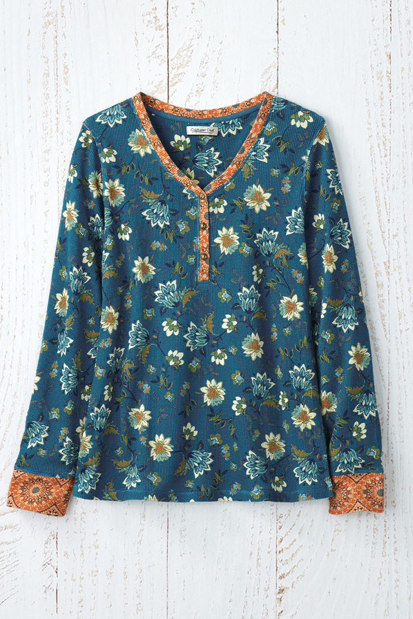 Mixed Print Waffle Tee