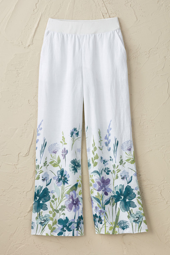 Painterly Petals Wide-Leg Pants