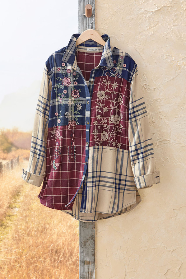 Plaid Perfection Embroidered Shirt