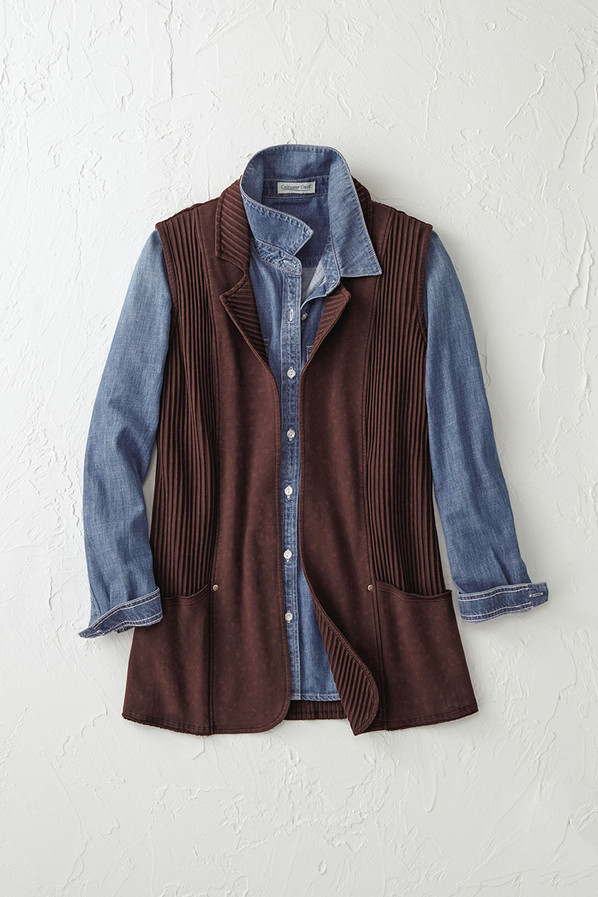 Rustic Ribbed Knit Vest