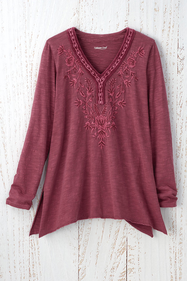 Alanna Embroidered Knit Tunic