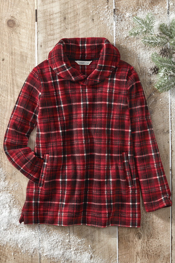 Plaid Fleece Popover Tunic