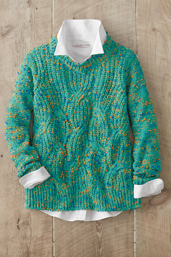 Color-Flecked Chenille Sweater