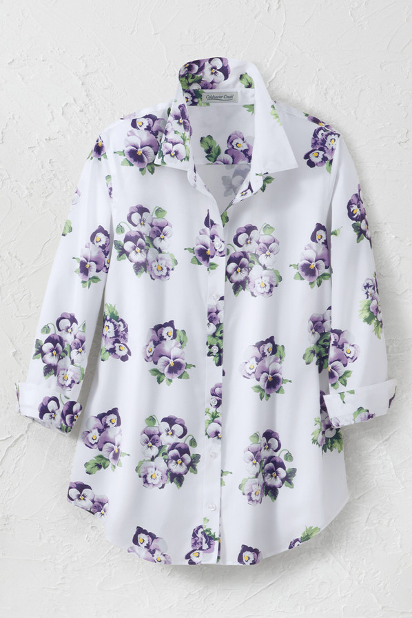 Pansy Peak 3/4 Sleeve No-Iron Shirt