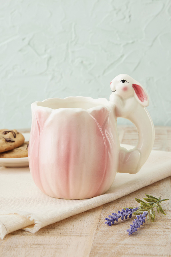 Ceramic Floral Bunny Mug