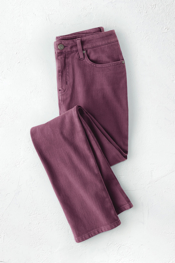 Knit Denim High Rise Straight-Leg Jeans