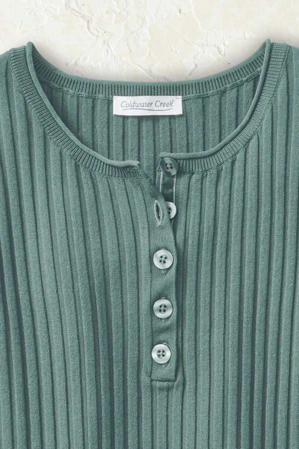 Ribbed Henley Sweater