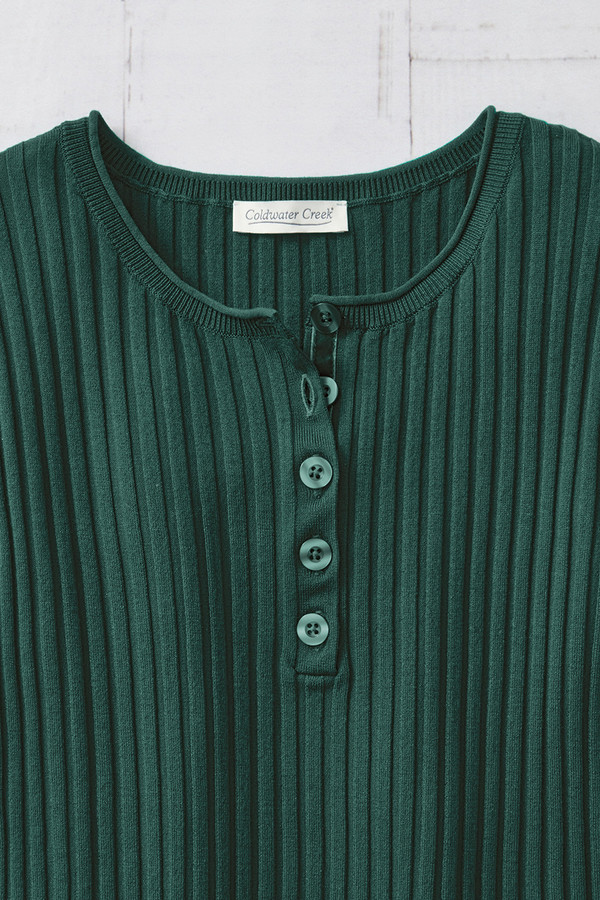 Ribbed Henley Sweater