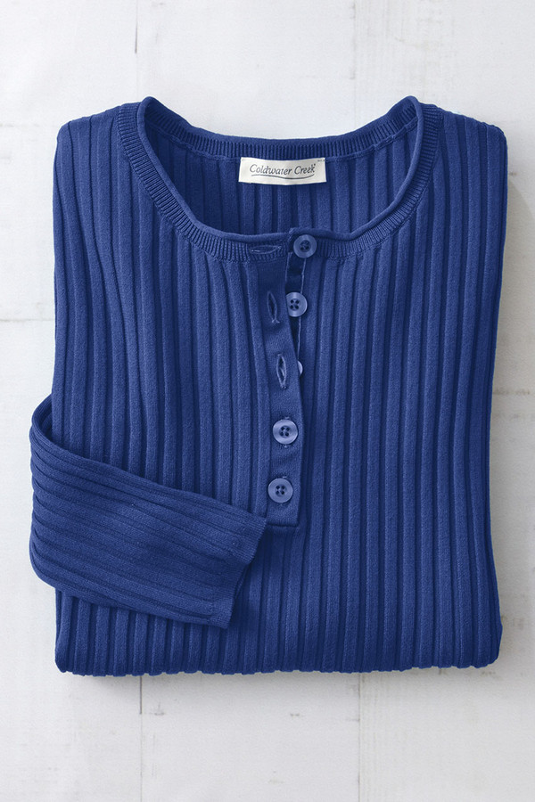 Ribbed Henley Sweater