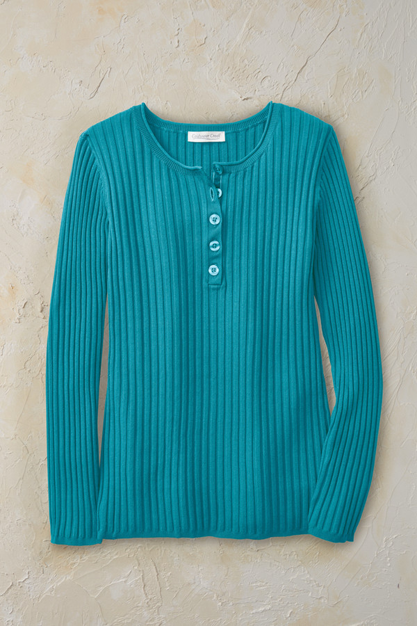 Ribbed Henley Sweater