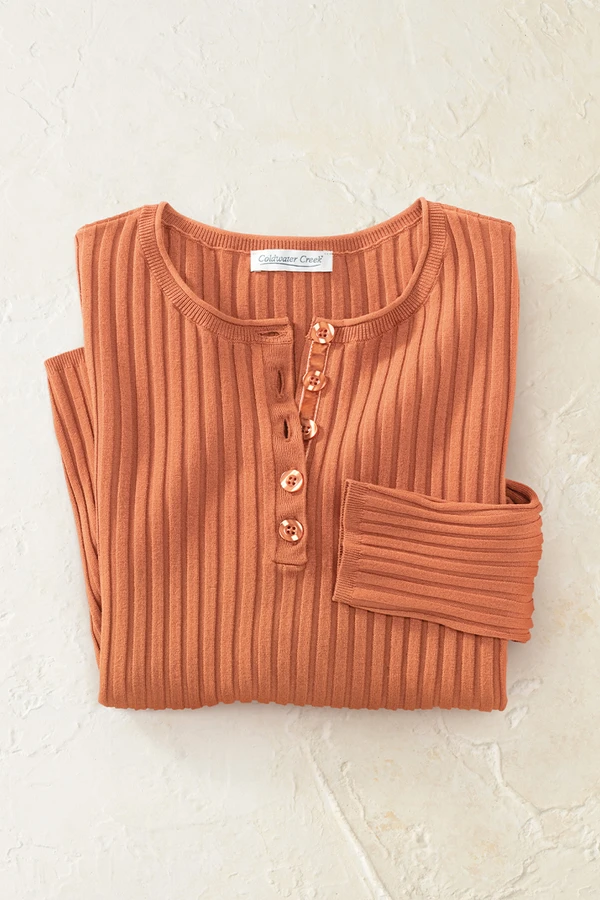 Ribbed Henley Sweater