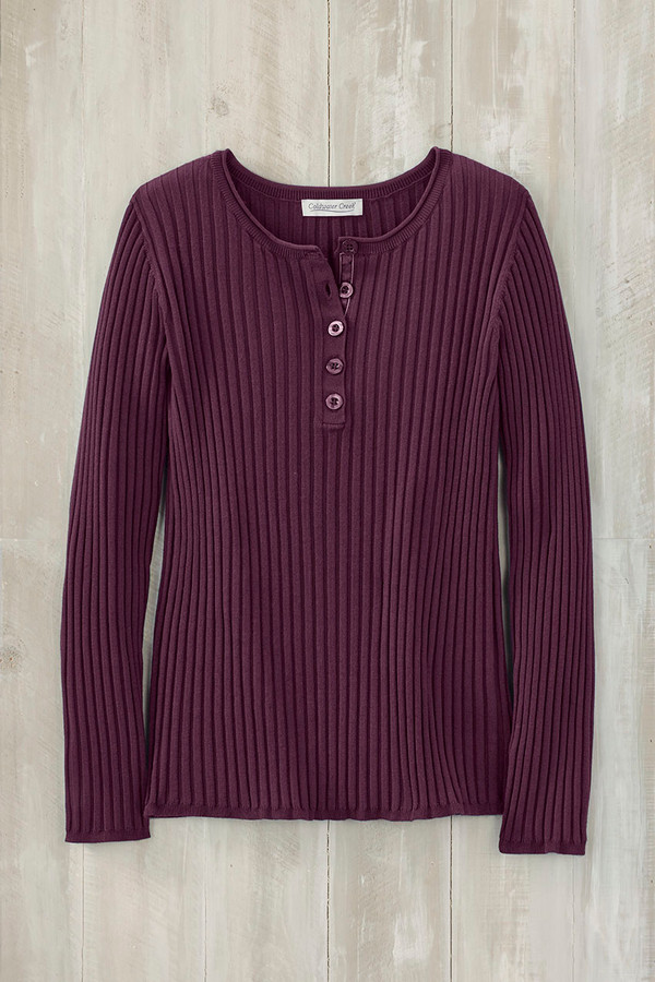 Ribbed Henley Sweater
