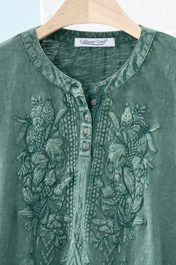 Tonal Embroidered Swing Tee