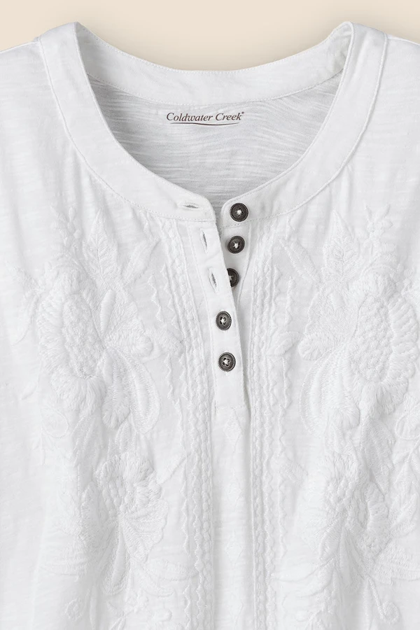Tonal Embroidered Swing Tee