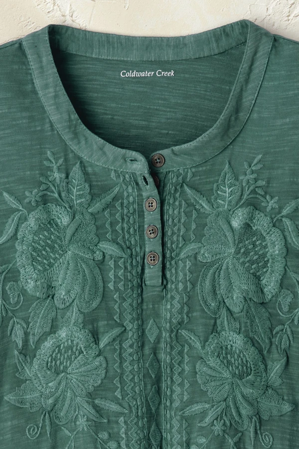 Tonal Embroidered Swing Tee
