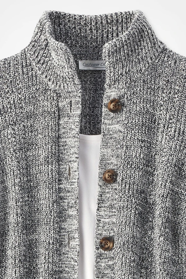 Shaker Detail Button Cardigan