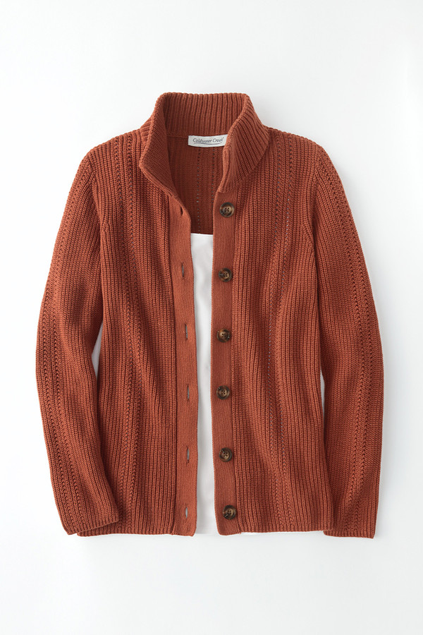 Shaker Detail Button Cardigan - Coldwater Creek