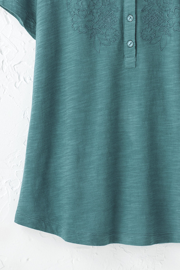 Open Mind Eyelet Henley - Coldwater Creek
