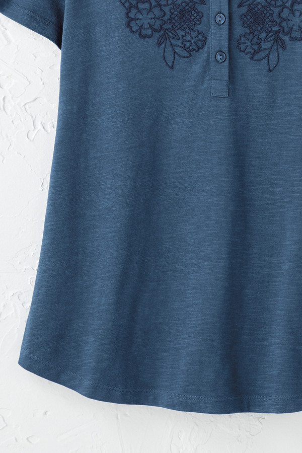 Open Mind Eyelet Henley - Coldwater Creek