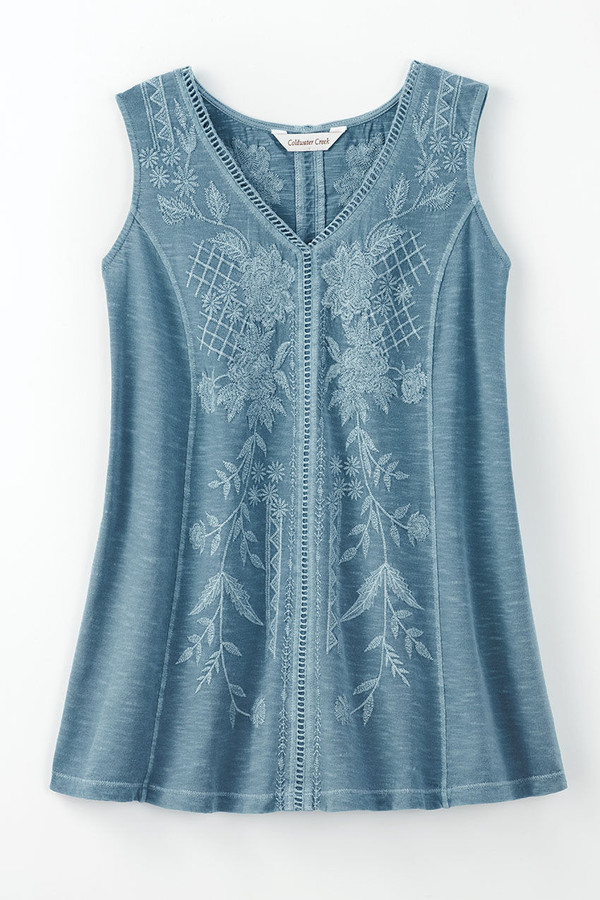 Sweetwater Embroidered Tank - Coldwater Creek