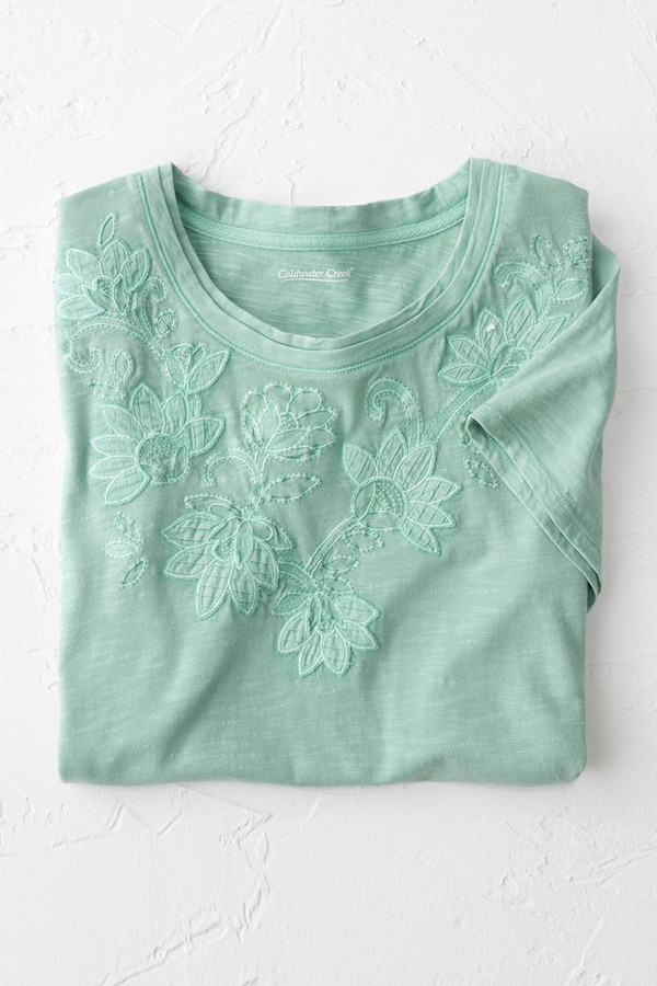 Swirling Petals Slub Tee - Coldwater Creek