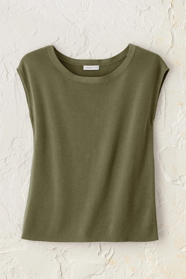 Cap-Sleeve Sweater Tee