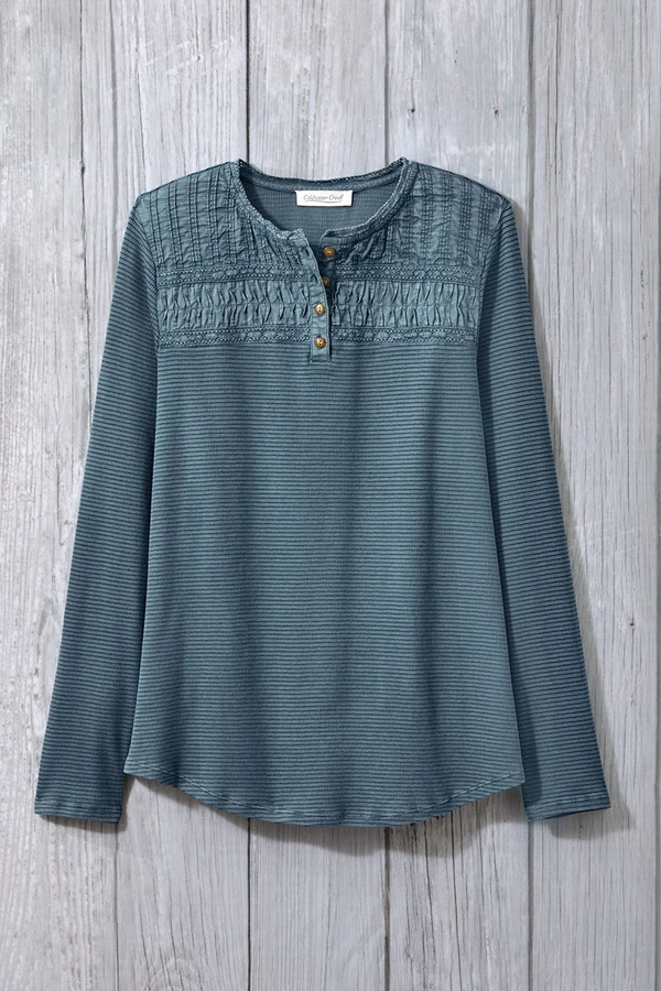 Textured Knit Henley