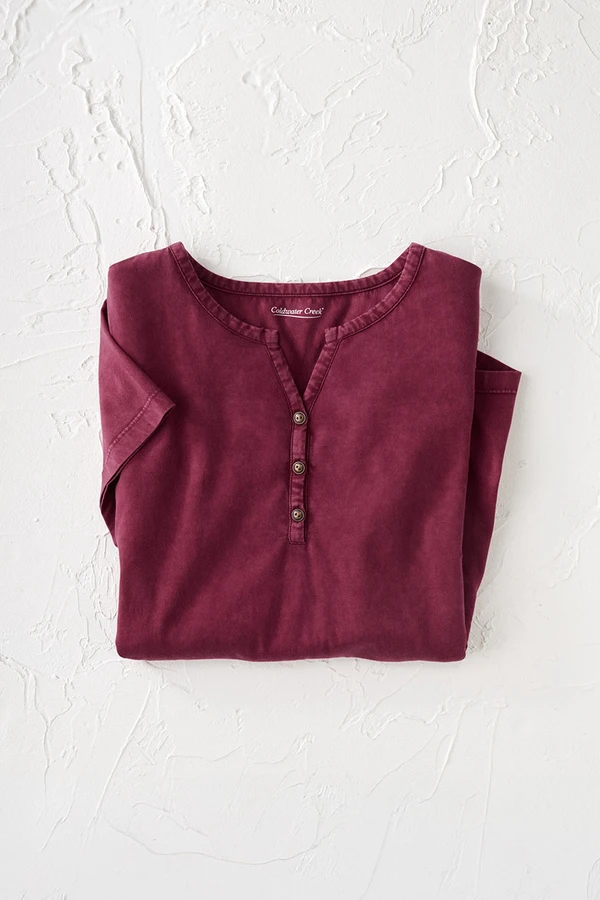 Vintage-Wash Henley