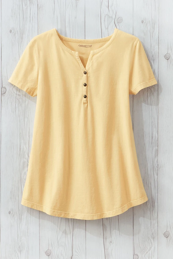 Vintage-Wash Henley