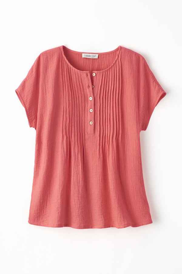 Summer Breeze Gauze Pintuck Top