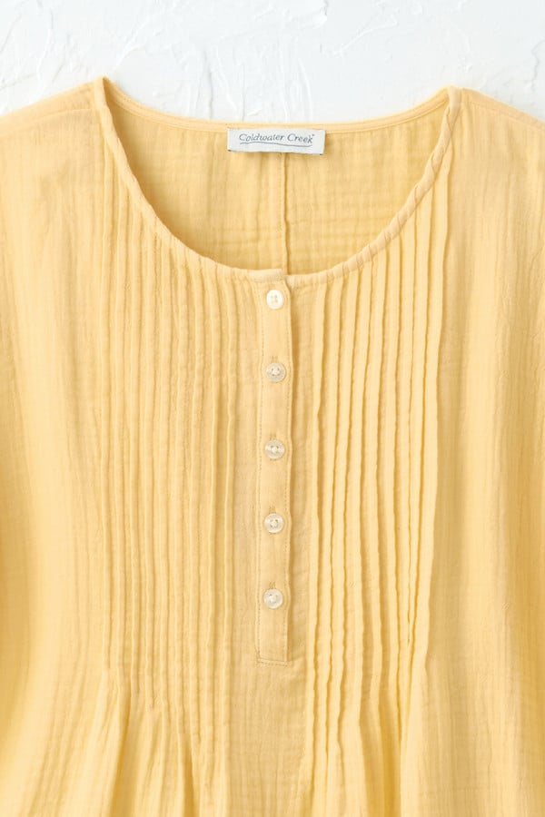 Summer Breeze Gauze Pintuck Top
