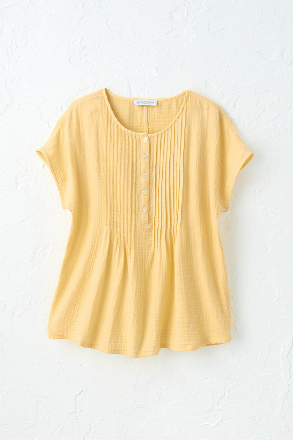Summer Breeze Gauze Pintuck Top