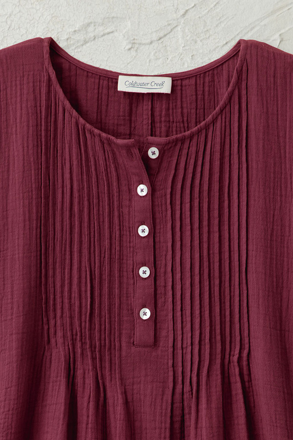 Summer Breeze Gauze Pintuck Top