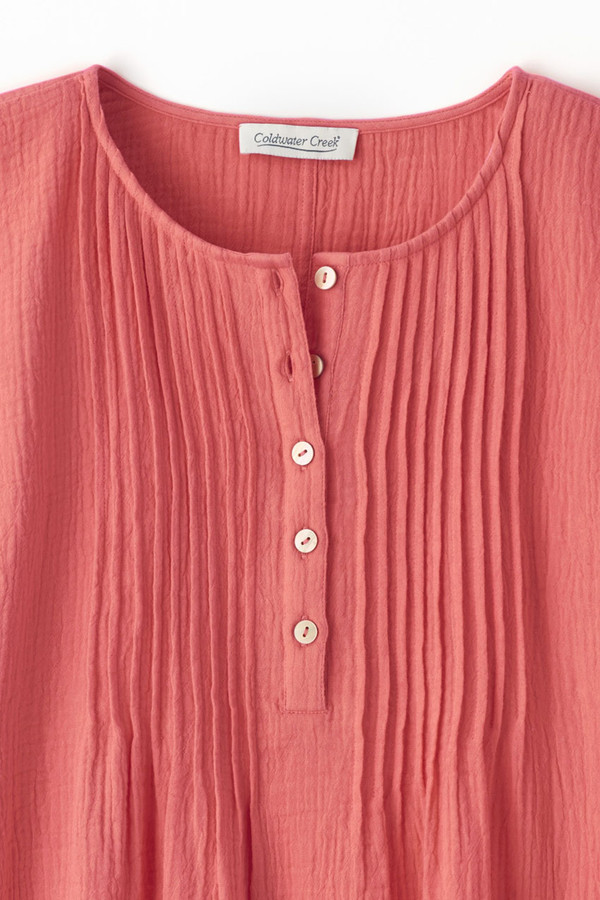 Summer Breeze Gauze Pintuck Top