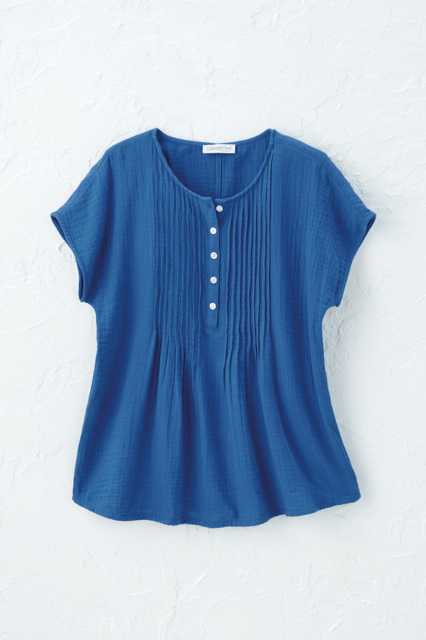 Summer Breeze Gauze Pintuck Top