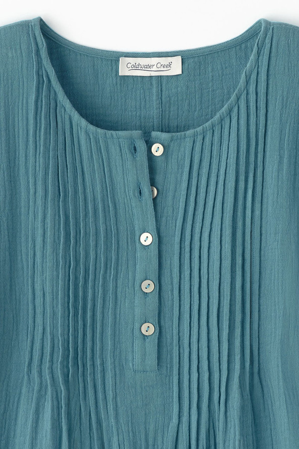 Summer Breeze Gauze Pintuck Top - Coldwater Creek