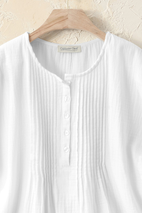 Summer Breeze Gauze Pintuck Top - Coldwater Creek