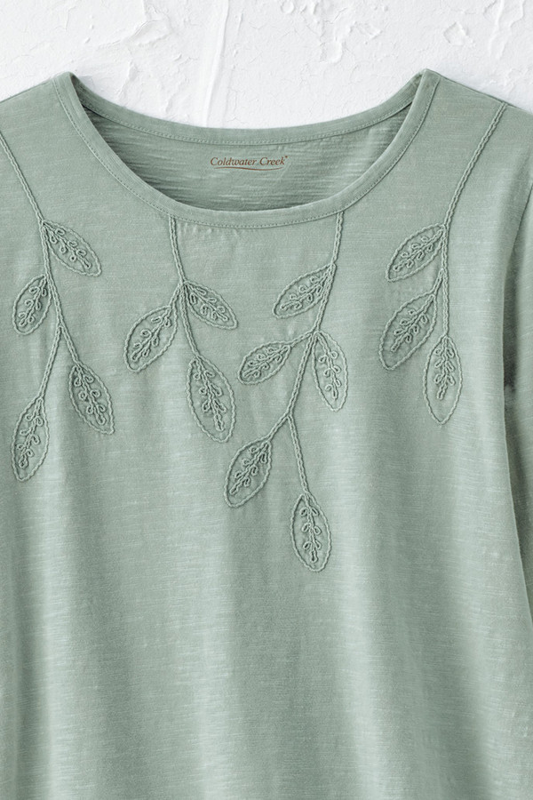 Leaf Embroidered Tee