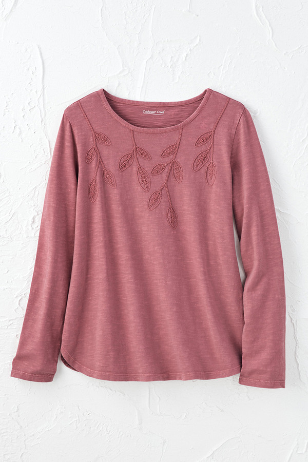 Leaf Embroidered Tee