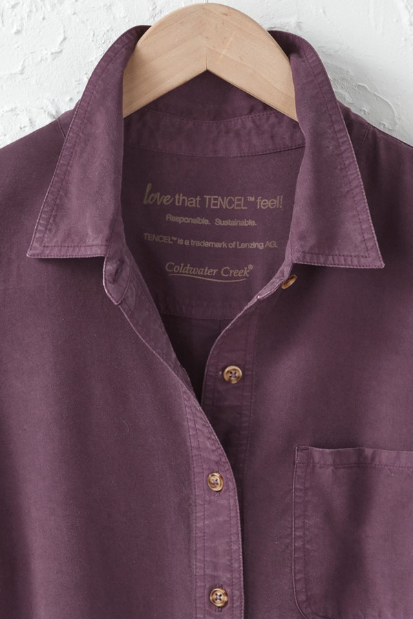 TENCEL™ Button Front Big Shirt - Coldwater Creek