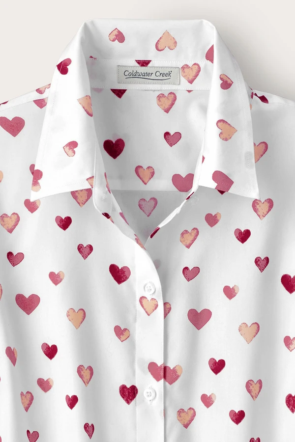 Confetti Hearts Long-Sleeve No-Iron Shirt