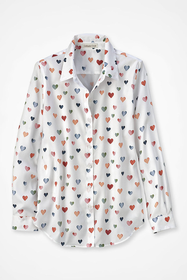 Confetti Hearts Long-Sleeve No-Iron Shirt