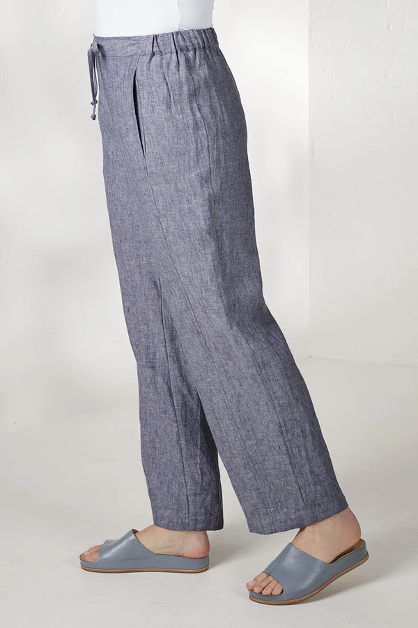 Cross Dye Linen Ankle Pants