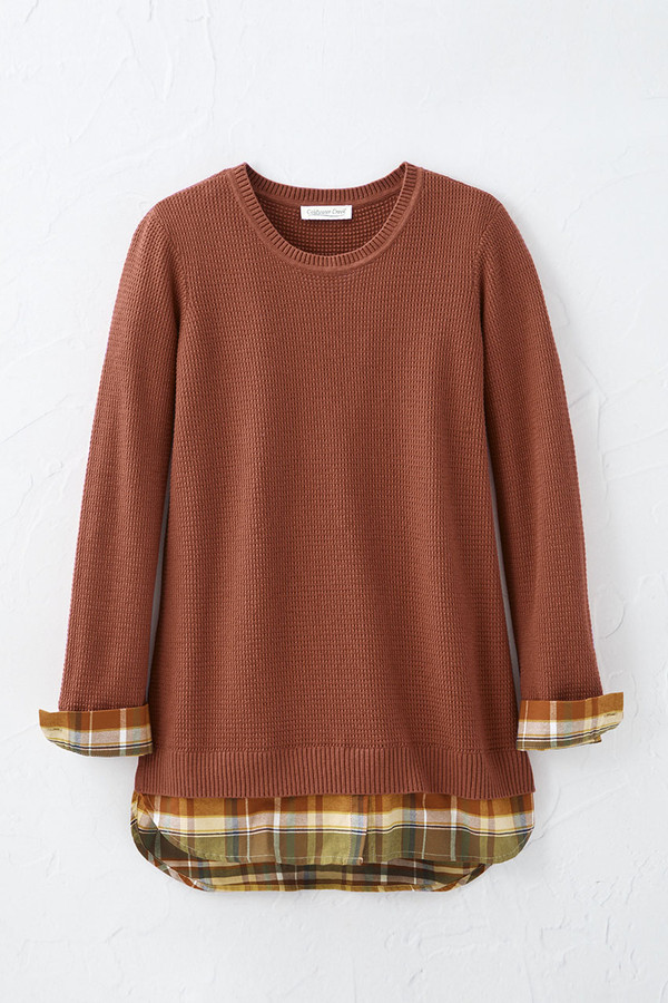 Glimpse of Plaid Sweater
