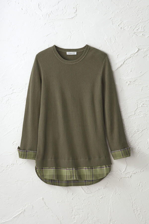 Glimpse of Plaid Sweater