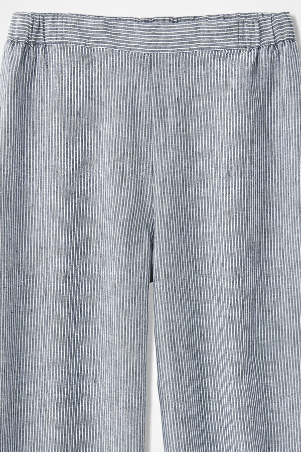 Striped Linen Wide-Leg Crops - Coldwater Creek
