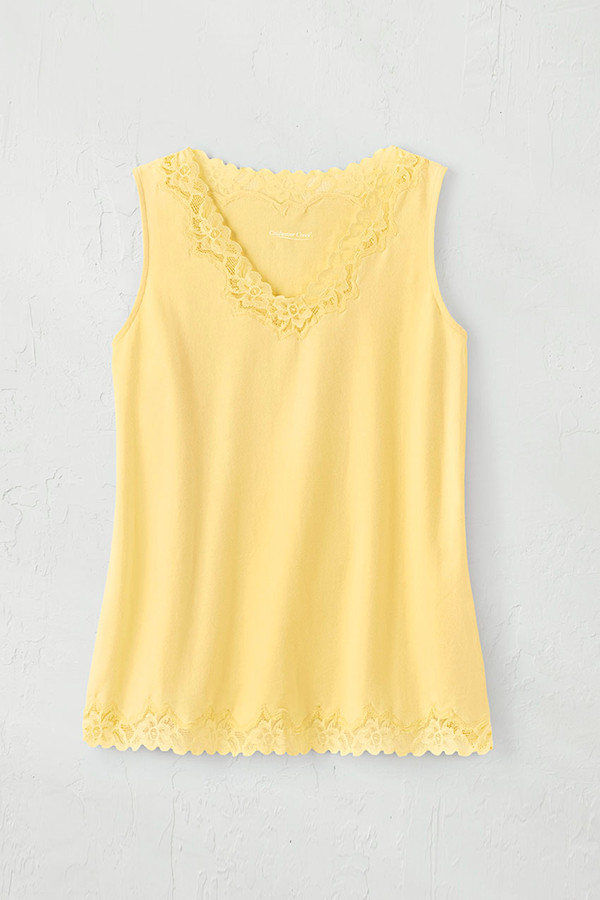 Longer Length Double Lace Tank