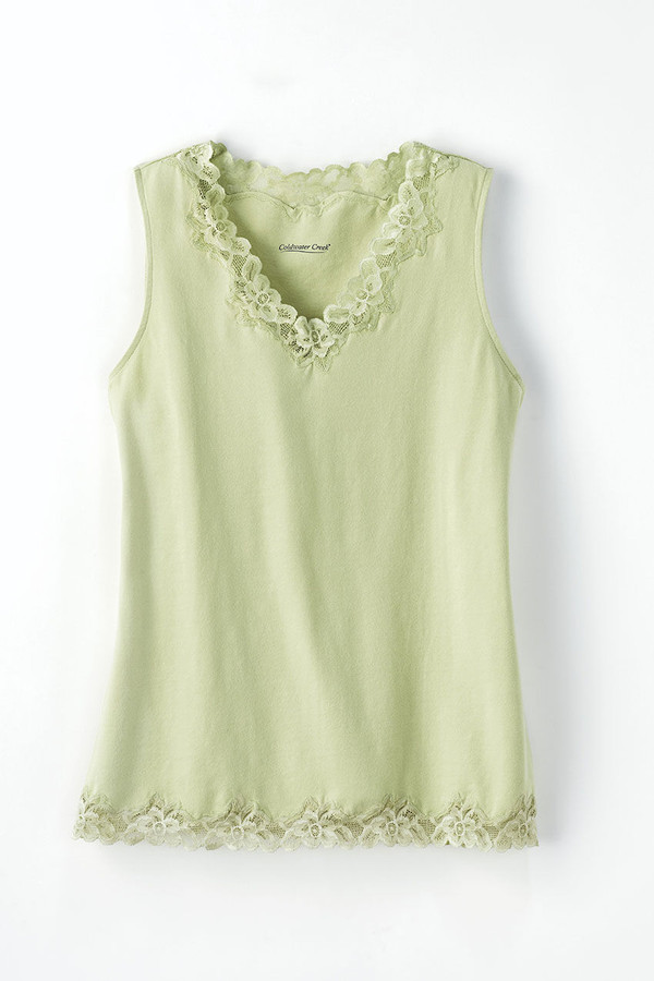 Longer Length Double Lace Tank